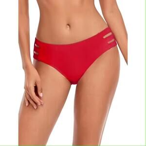 NWT Ocean Blues Strappy Swimsuit Full Coverage Bikini Bottoms, Medium (8-10)